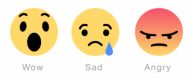 emojis for sad, anger, and wow