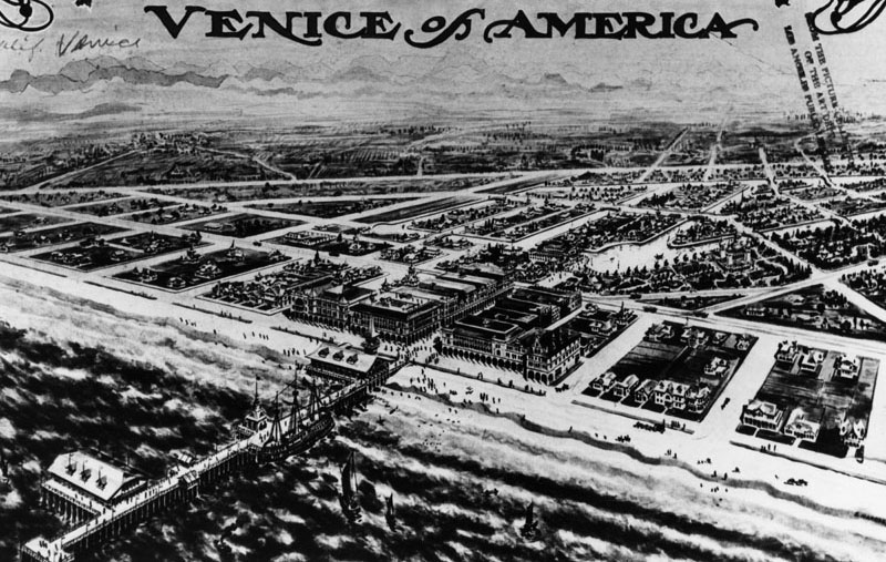 venice of america black & white old photo