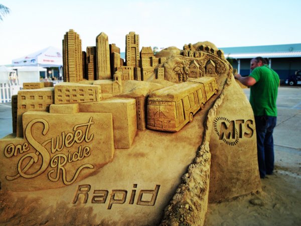 one sweet ride rapid sand sculpture