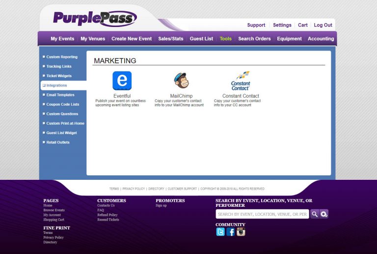 purplepass integrations marketing options
