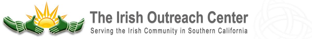 the irish outreach center header and logo