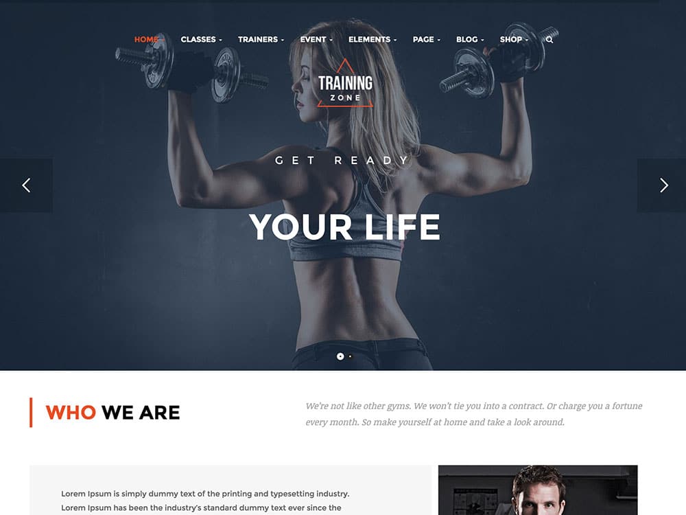 example of a fitness website