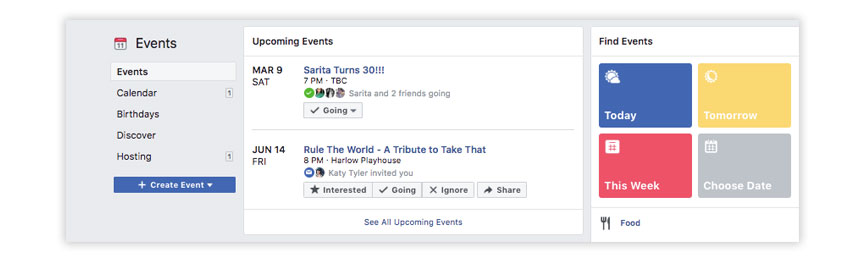 creating an event in Facebook