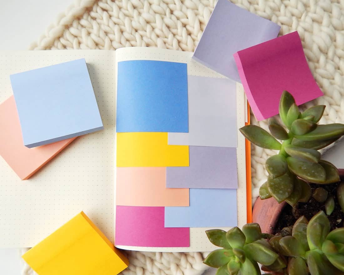 colored post it notes