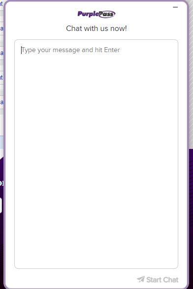purplepass feature for the live chat support 