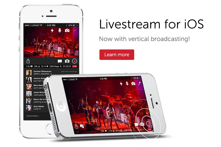 live streaming of music shows on two iphone screens