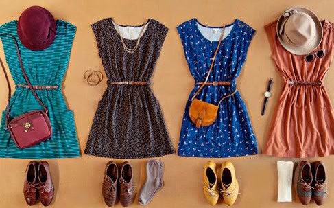 photo of different dresses and shoes