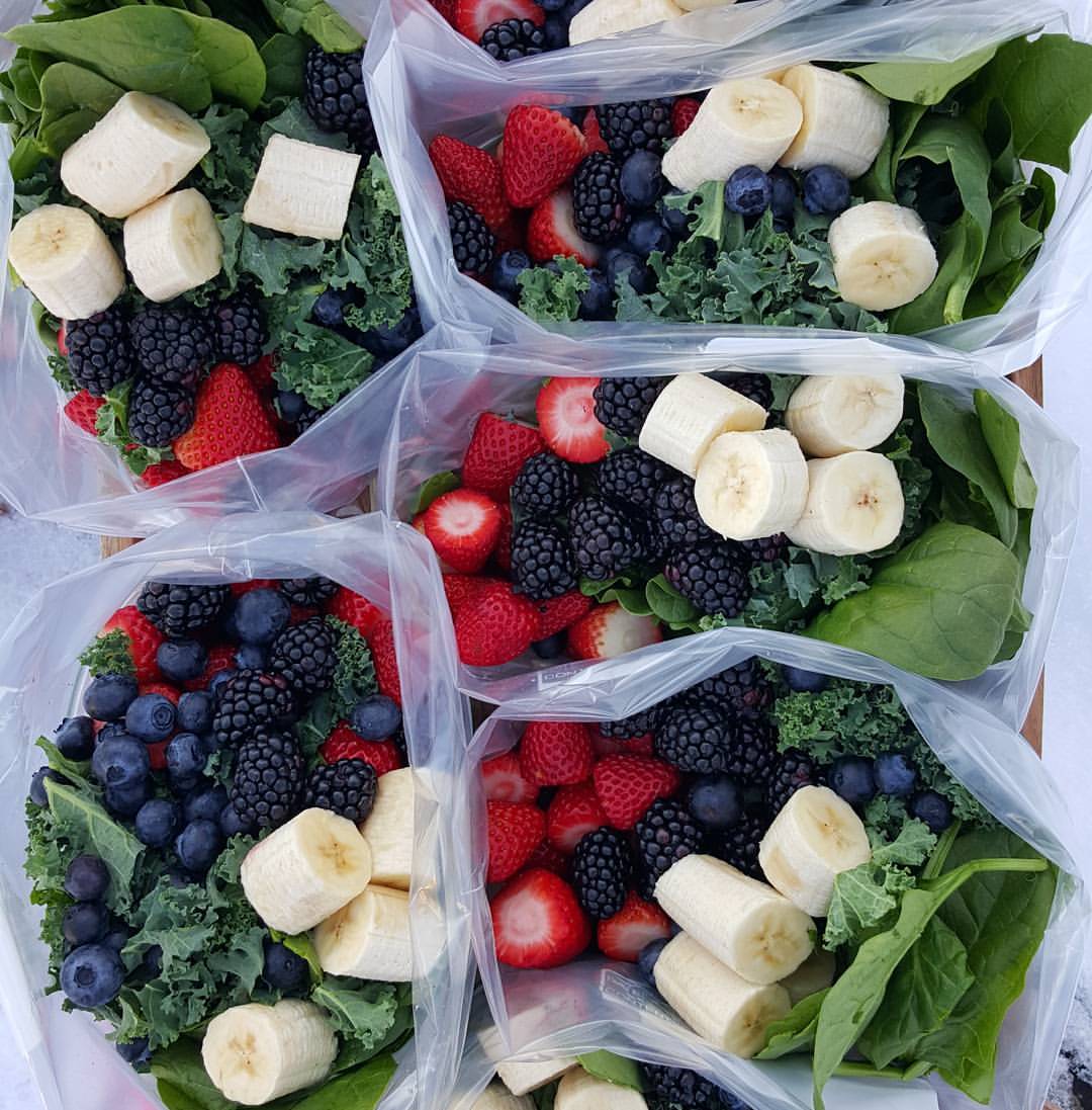 a week of green smoothie prep packs