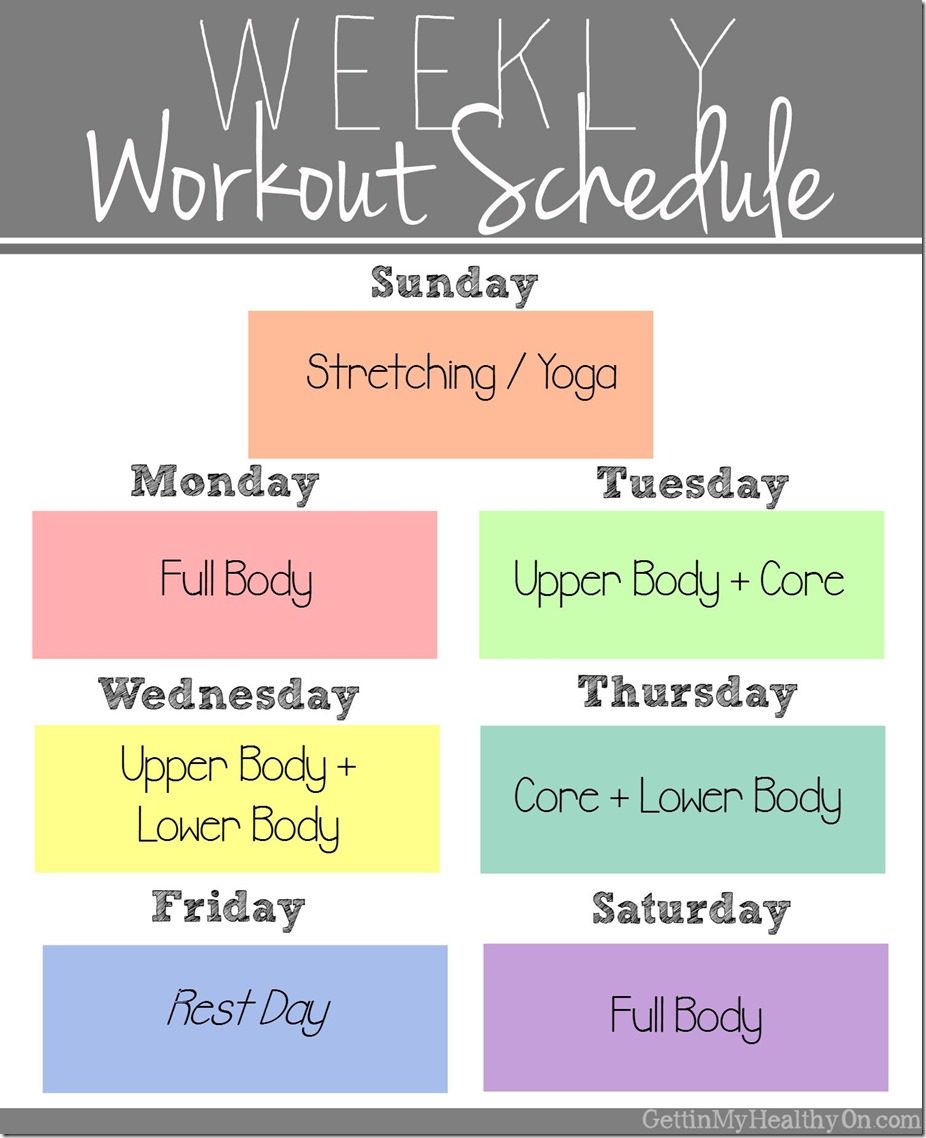 weekly workout schedule