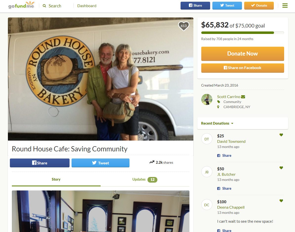 picture of two couple in round house bakery for gofundme setup