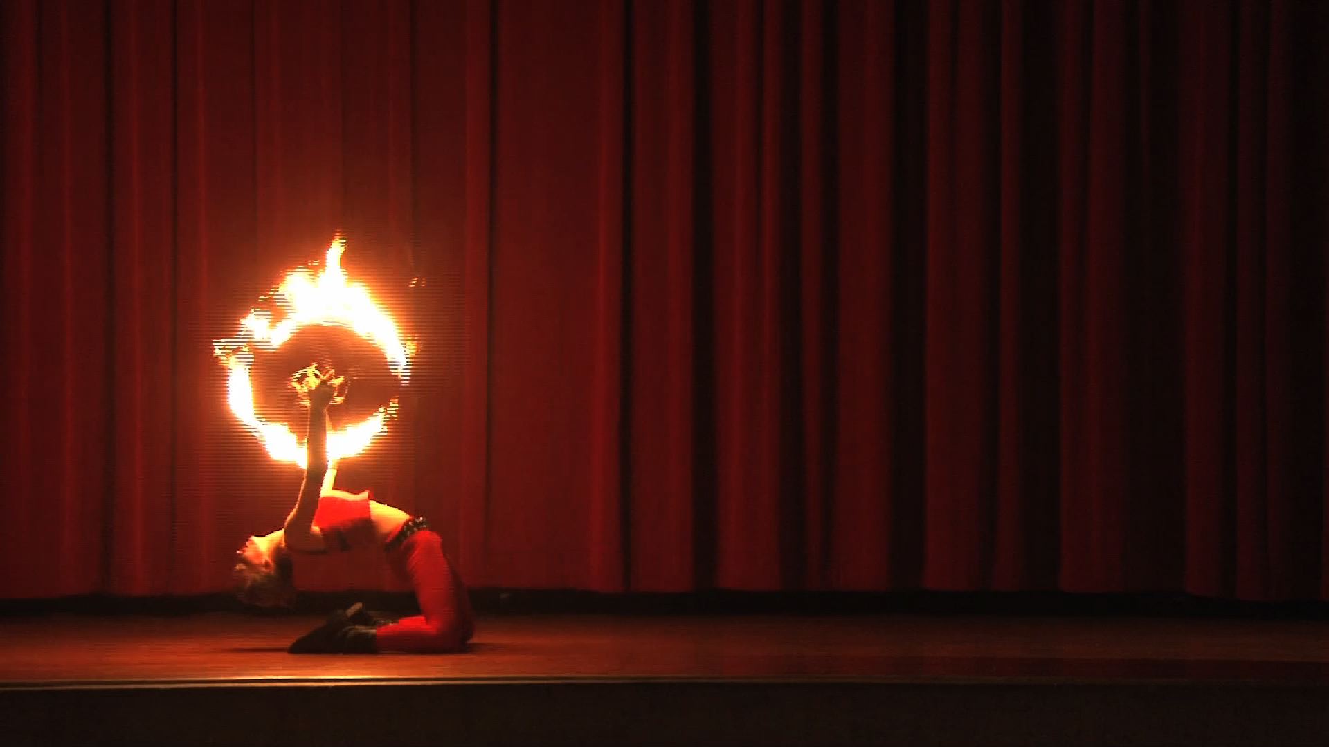 flame effects in an indoor event