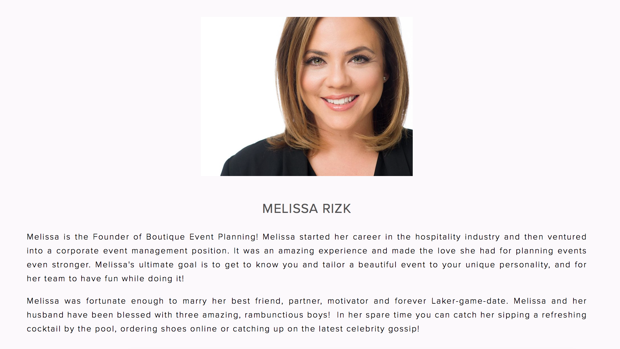 melissa rizk founder of boutique event planning