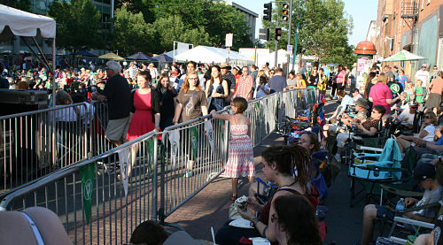 crowd control barriers during the event