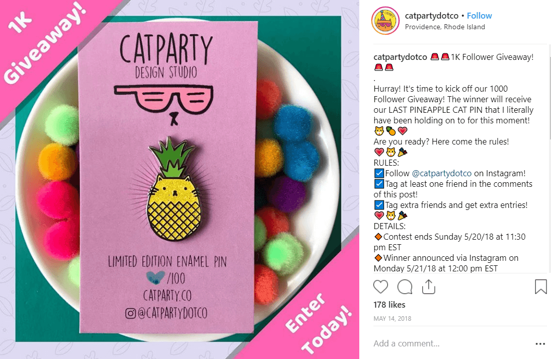 CATPARTY Instagram giveaway ideas