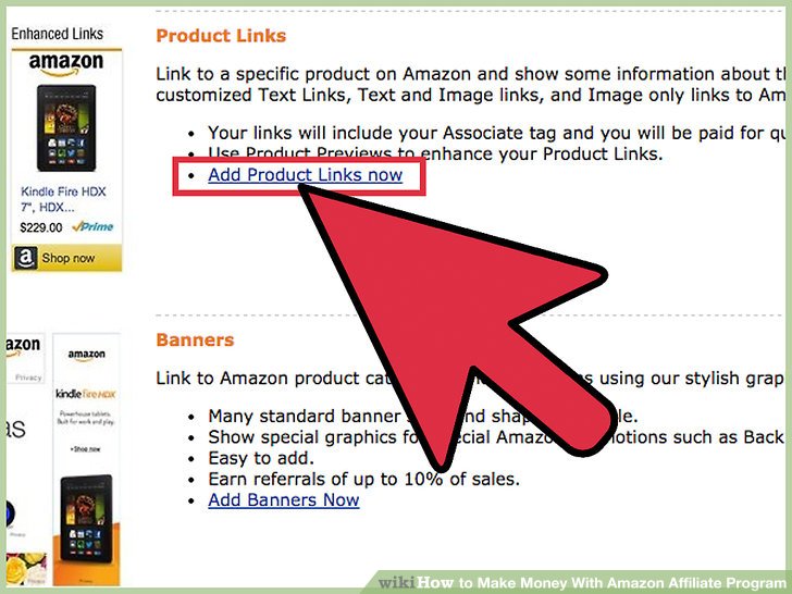 a red arrow pointing to product link