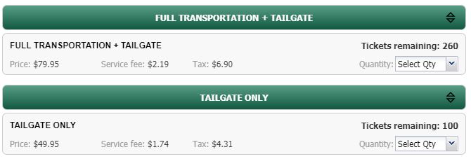 full transportation + tailgate and tailgate only price