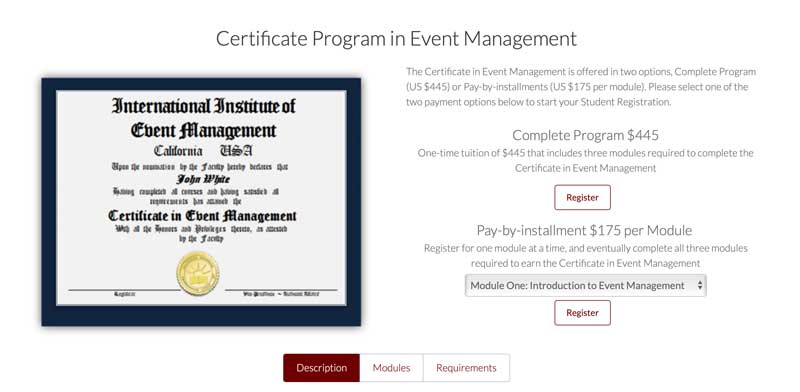 IIEM offers certificate program in event management