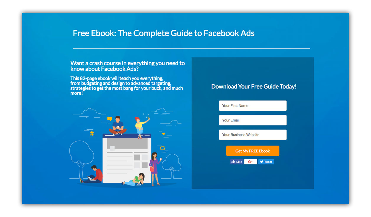 free ebook for facebook ads landing page