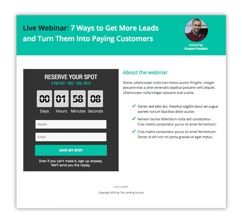 live webinar registration