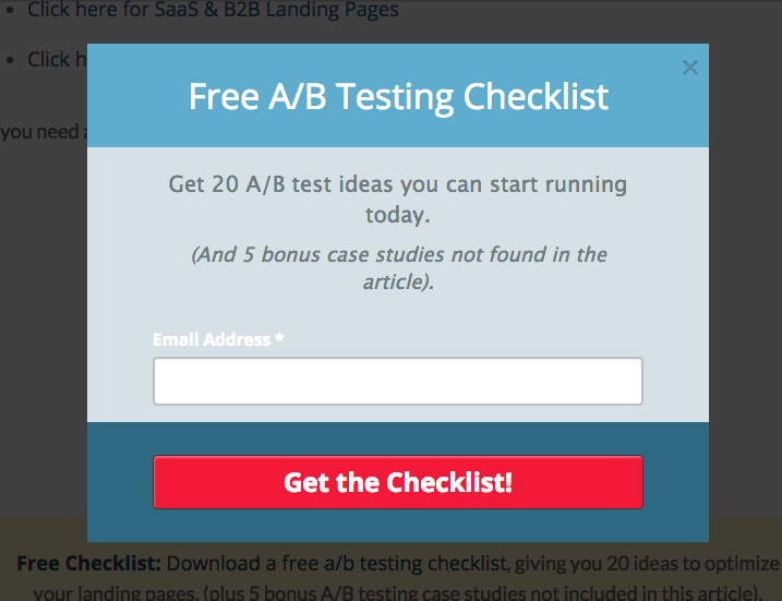 free A/B testing checklist