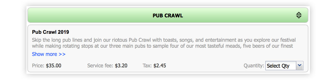 pub crawl 2019 event passes