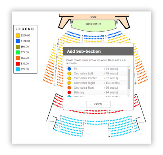 add sub-section seating map purplepass