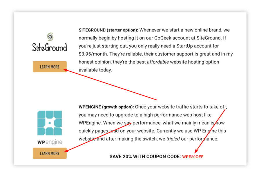 siteground and wpengine platform with description