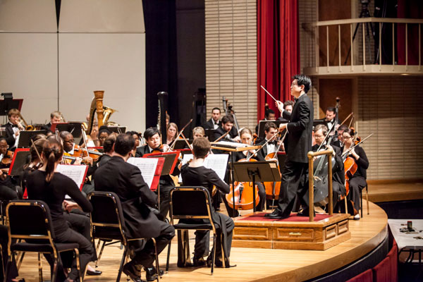 an orchestra performing