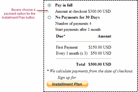 pointing to the pay in full option