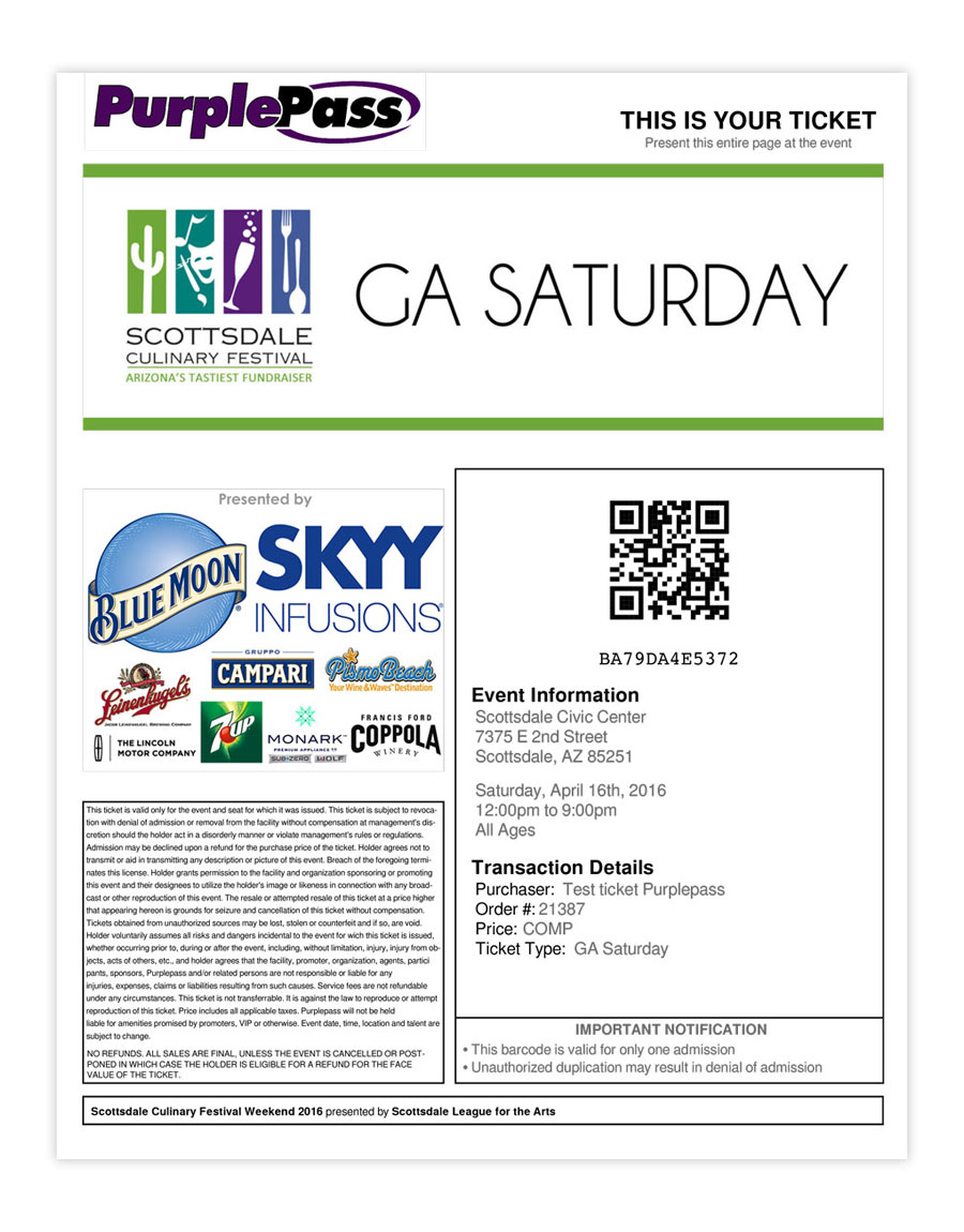 sample Purplepass print-at-home ticket