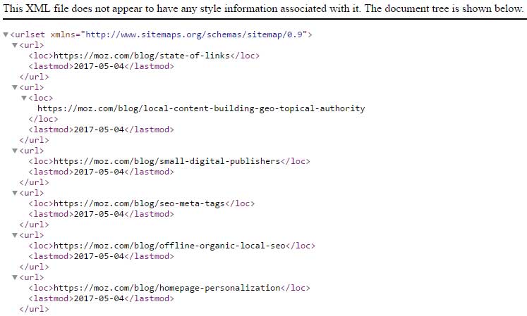 XML sitemap