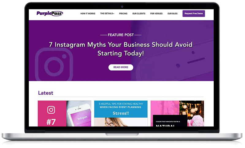 a Purplepass blog screen