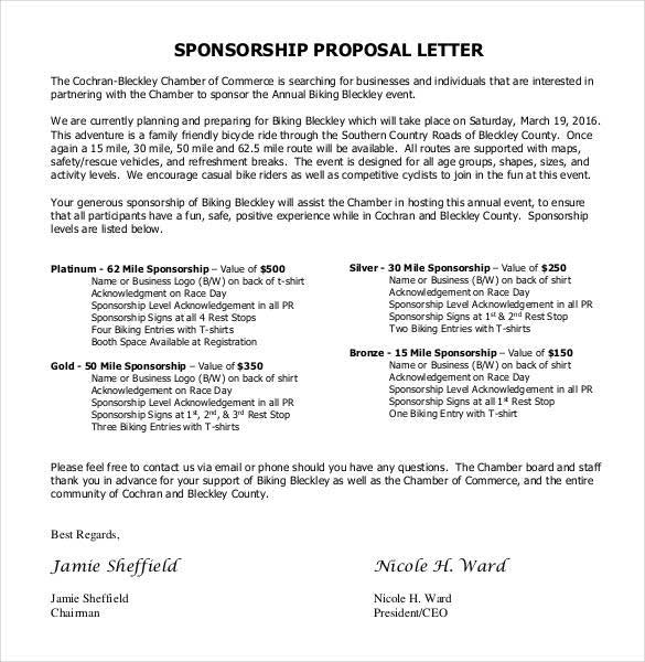 sample sponsorship proposal package