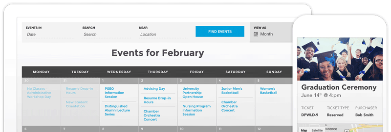 Events for February calendar