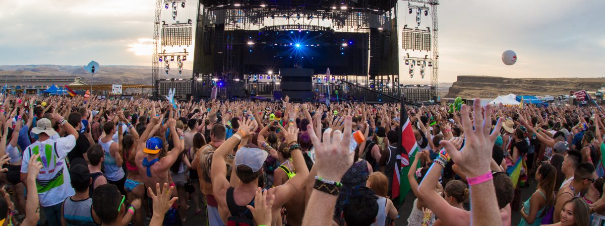 Large crowd of people watching live concert