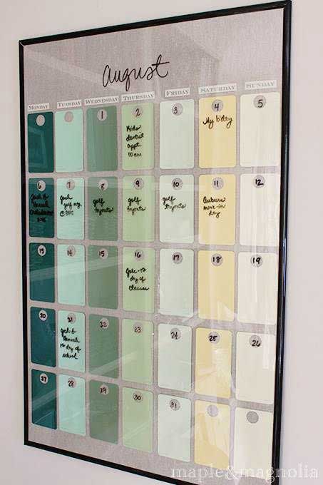 DIY wall calendar