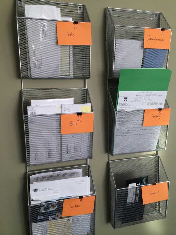 file folders on the wall
