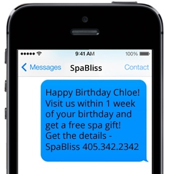 iphone screen shows birthday sms greetings to chloe