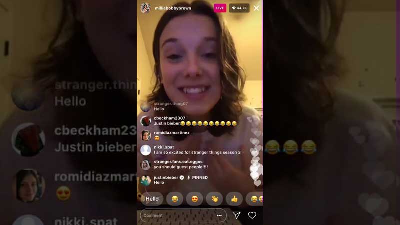 a woman doing live stream on Instagram