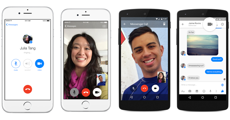 Facebook video calling and messaging