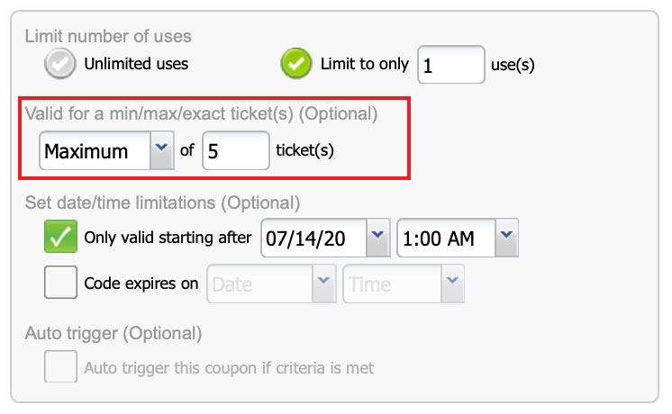 maximum use for coupon code