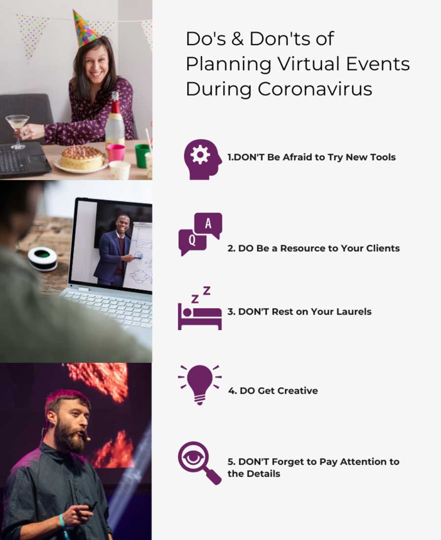 An infographic on the dos and don'ts of event planning
