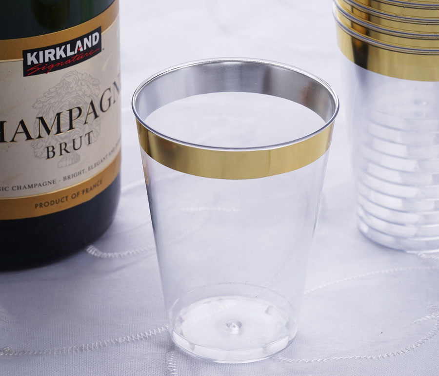 Champagne and a throwaway plastic cup