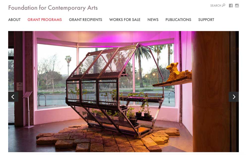 Foundation of Contemporary Arts homepage
