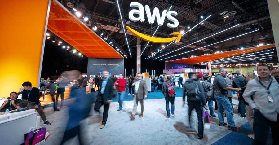 a-conference-with-AWS-sign-up-high-as-the-event-sponsor
