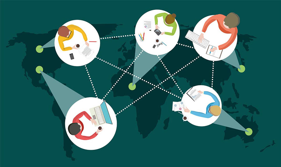 graphic-of-people-working-remotely-in-different-continents