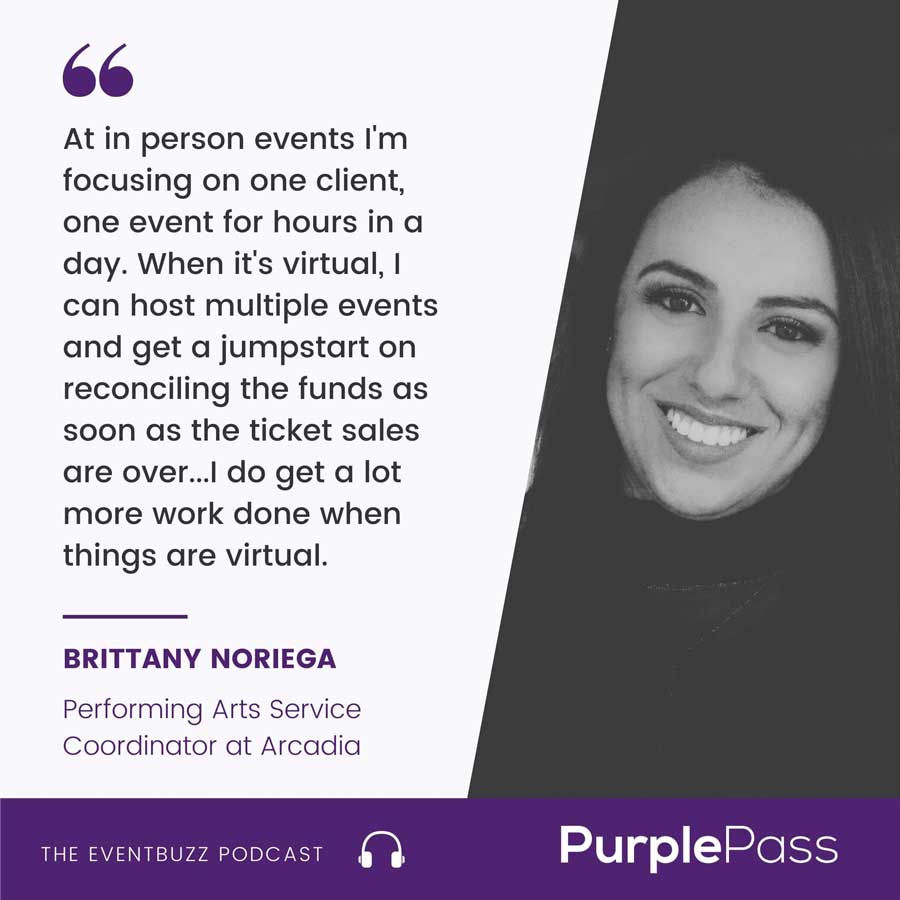 Brittany quote from the EventBuzz podcast