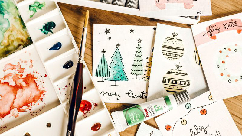 making christmas cards