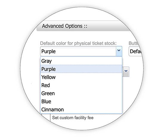 selecting the color of your tickets