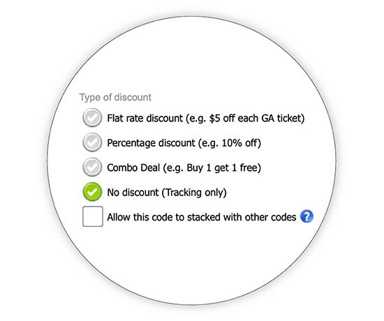 setting coupon codes to no discount tracking